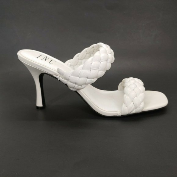 INC International Concepts Womens Lyra Synthetic Braided‎ Sandals White 5.5 - Picture 1 of 10